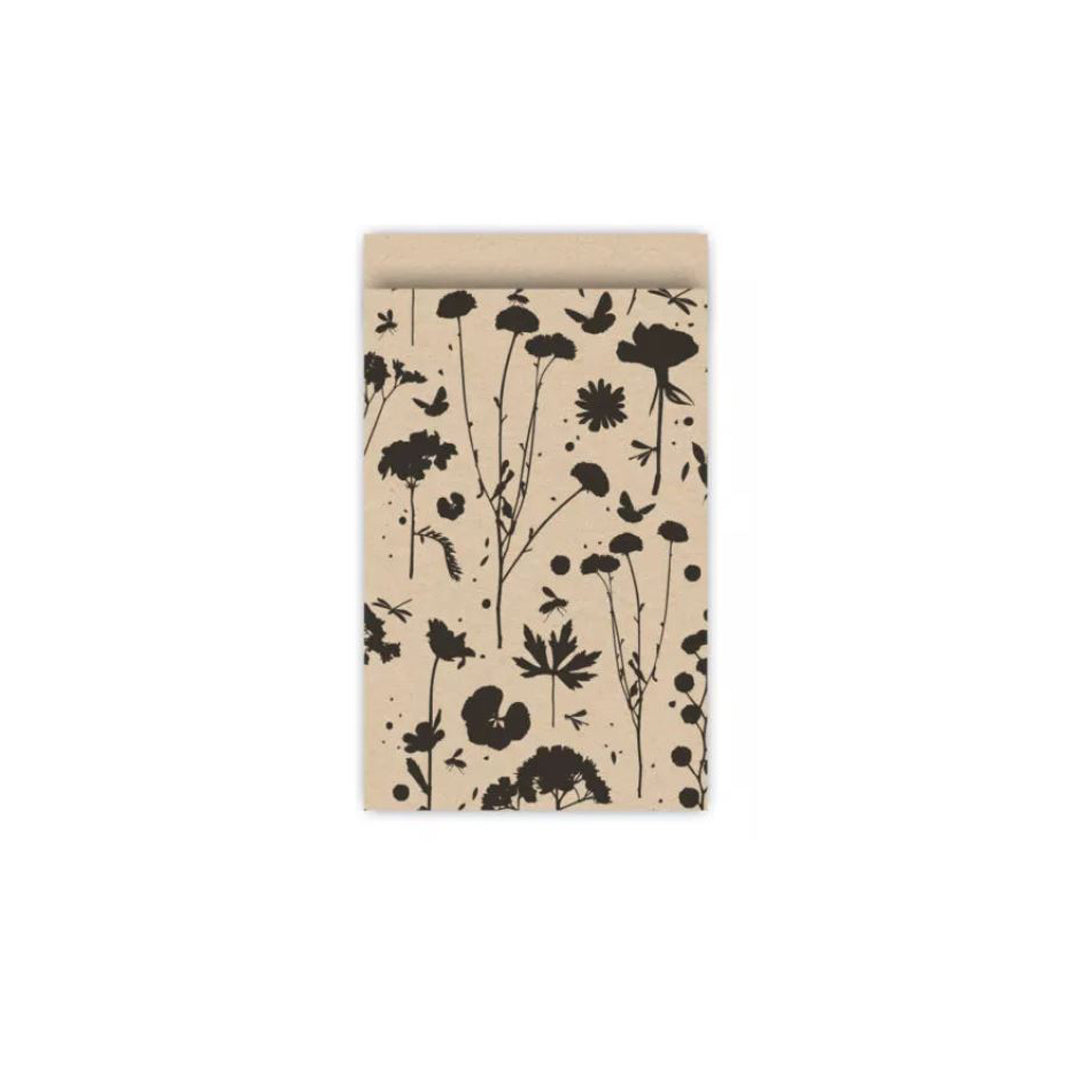 Cadeauzakje Karft bloemen - 12x19 cm