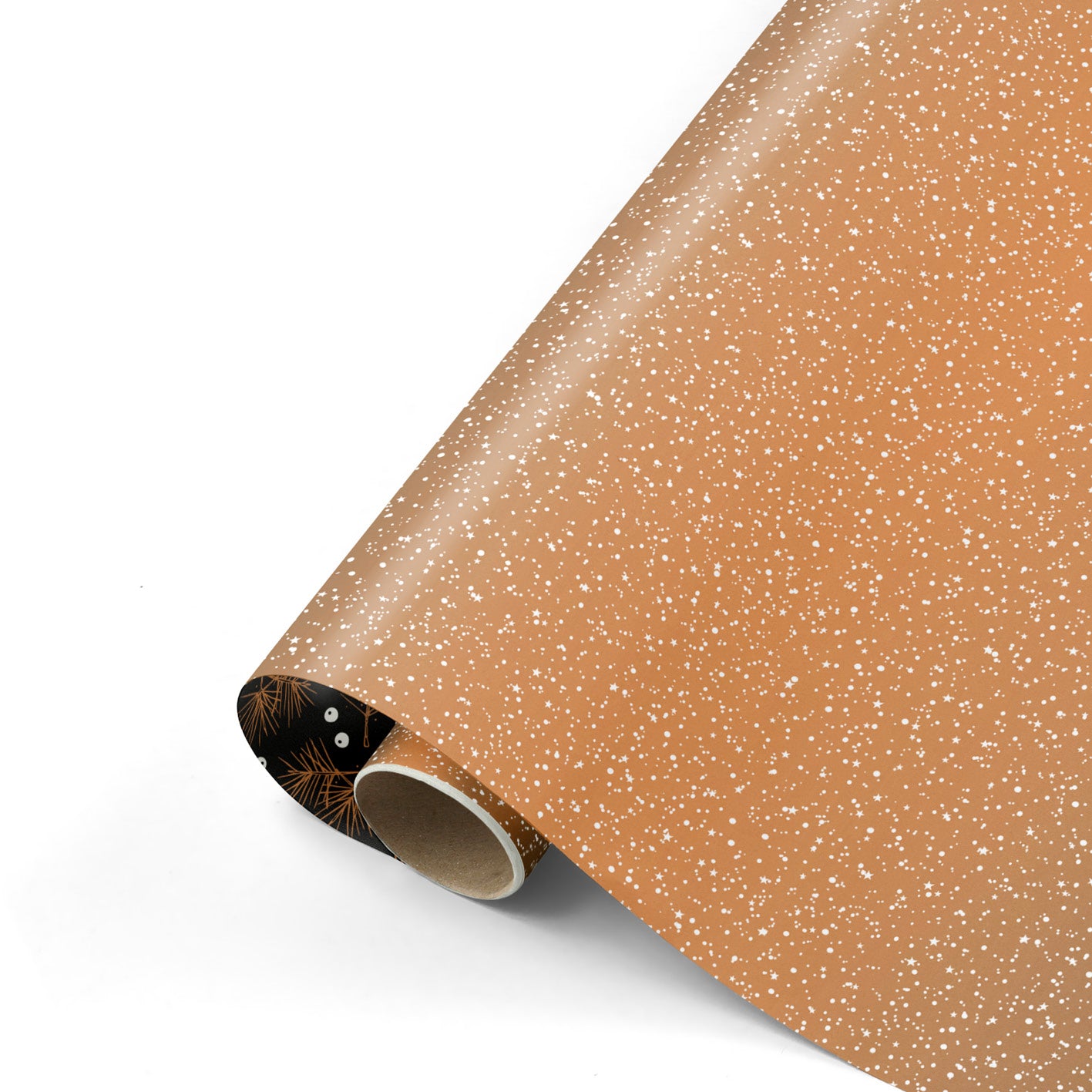 Inpakpapier - Twinkling stars Brons / zwart
