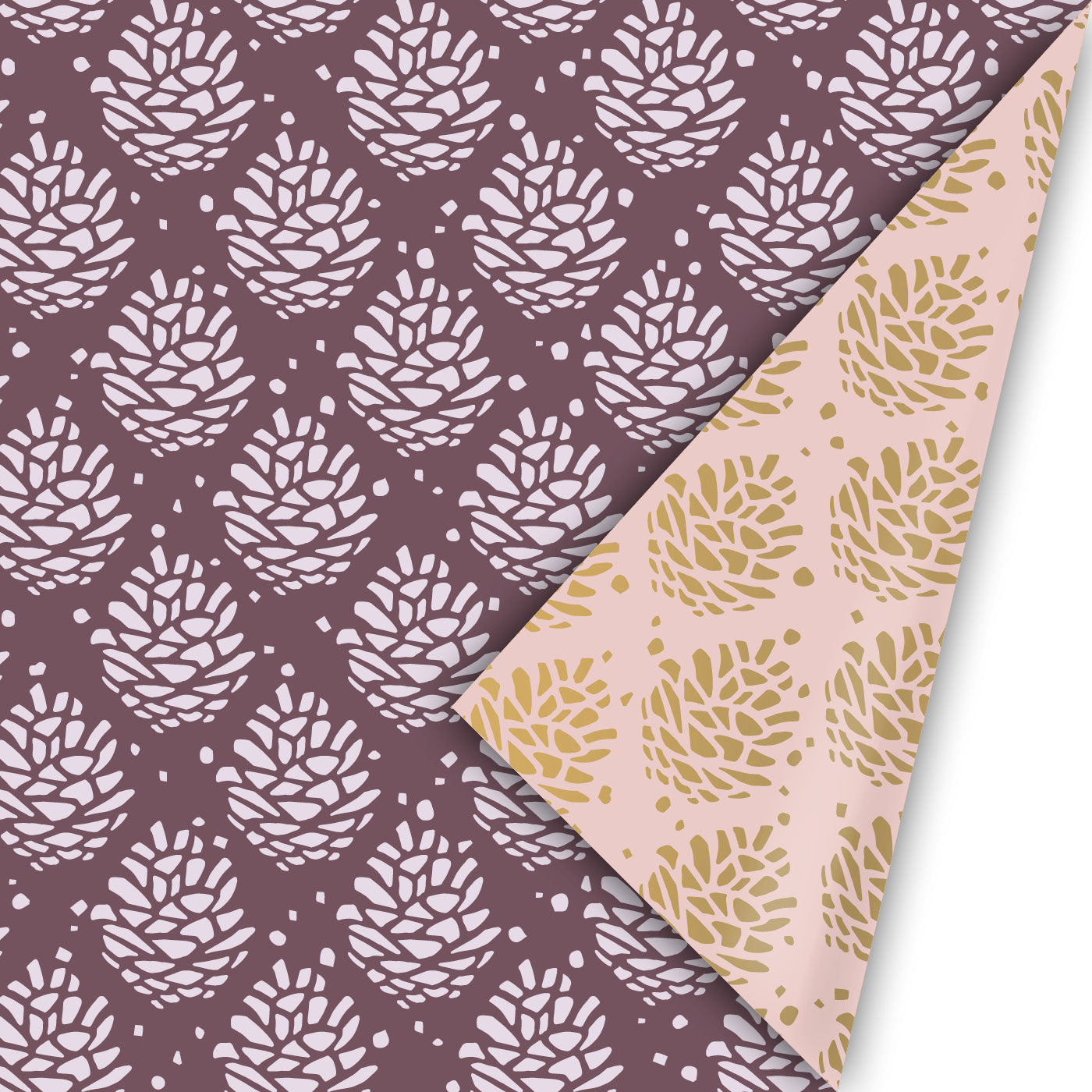 Inpakpapier - Pinecone Pattern Paars