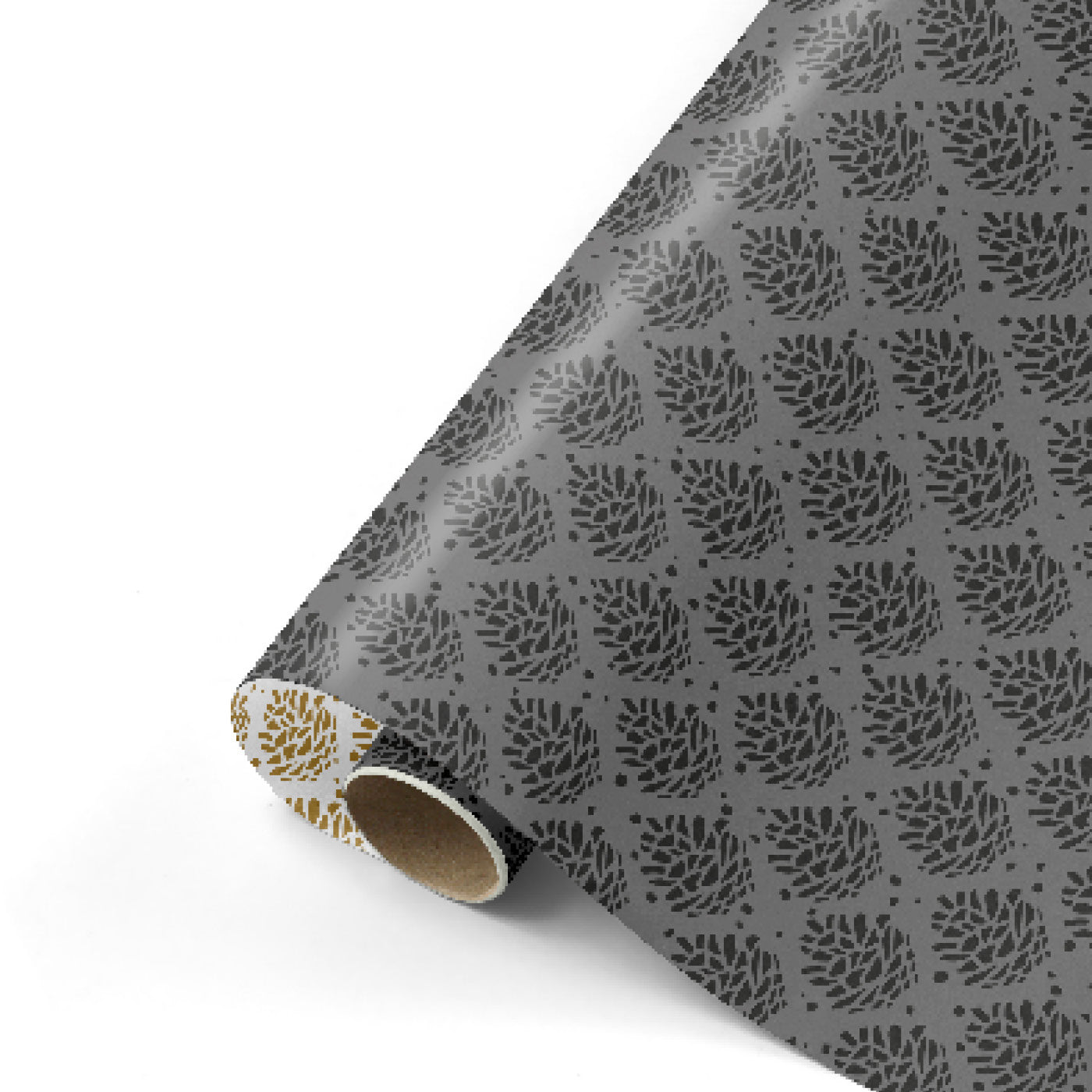 Inpakpapier - Pinecone Pattern Zwart