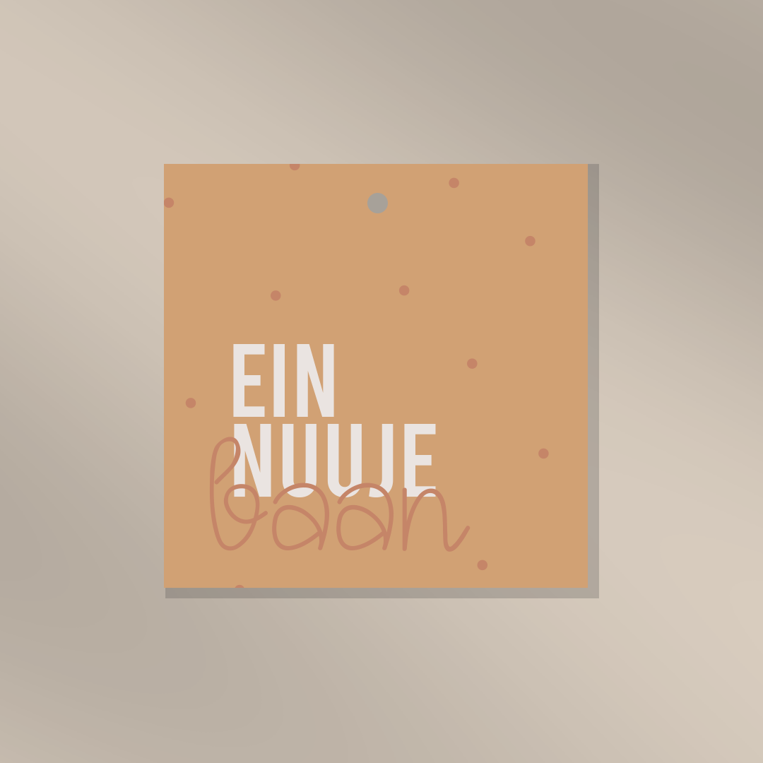 Ein nuuje baan - Cadeaulabel