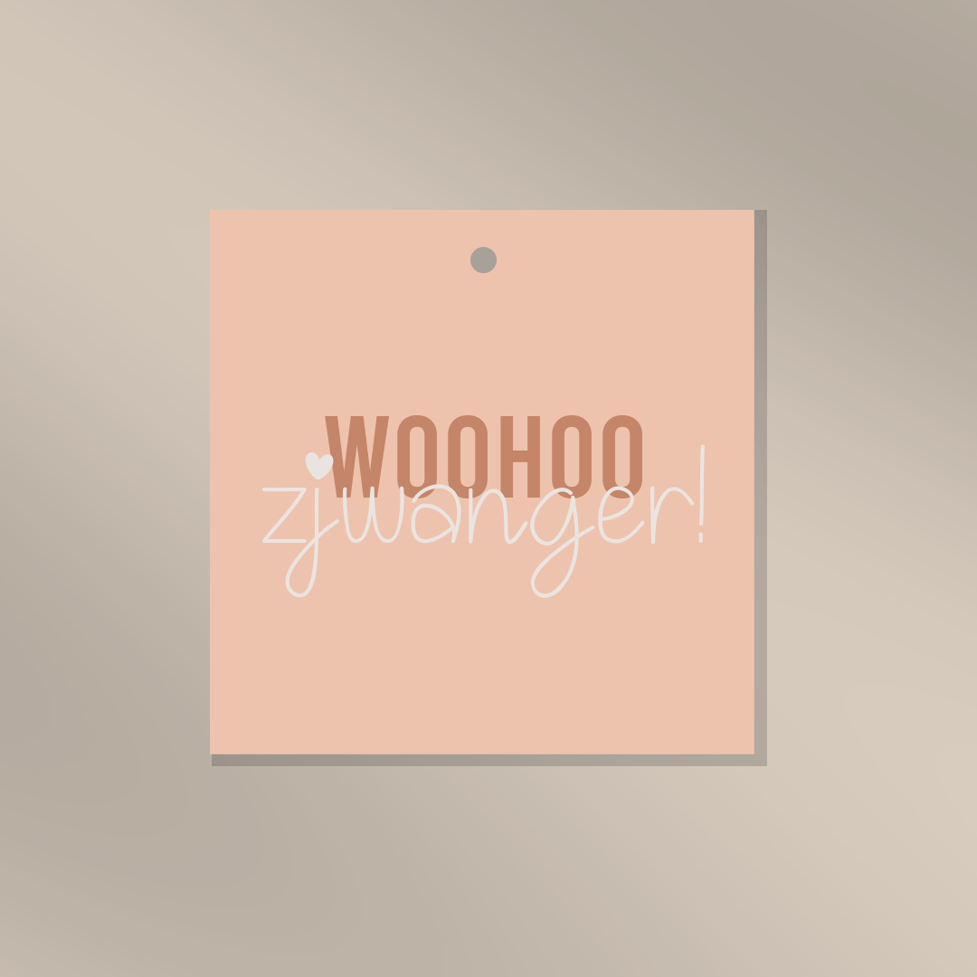 Woohoo zjwanger - Cadeaulabel