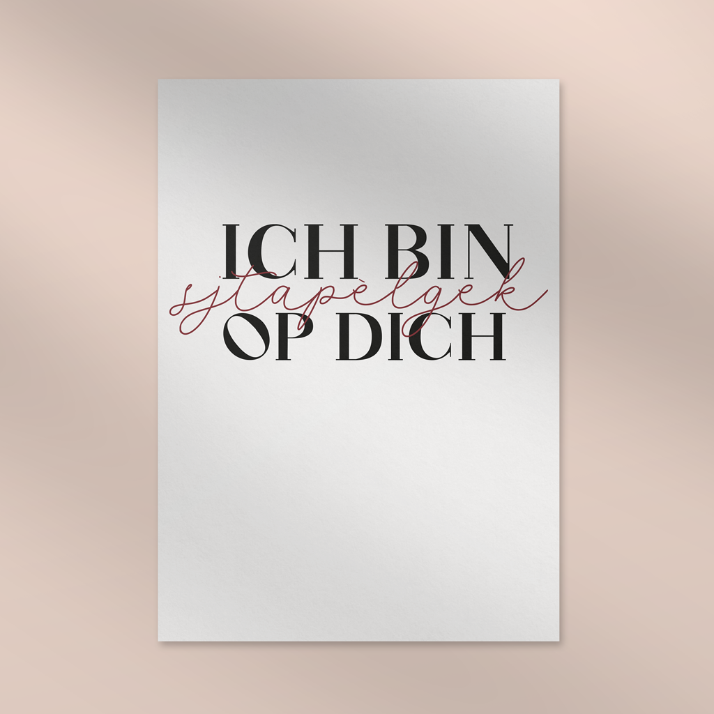 Ich bin sjtapelgek op dich