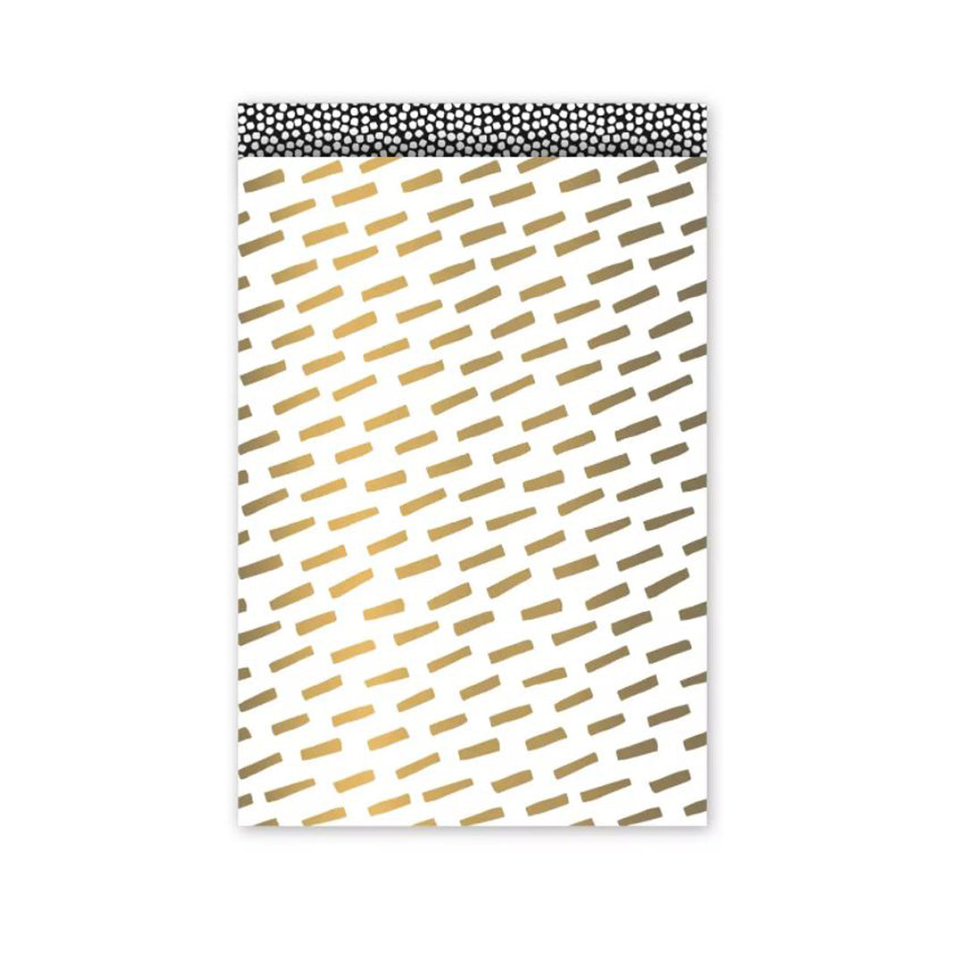 Cadeauzakje Goud gestreept - 17x25 cm