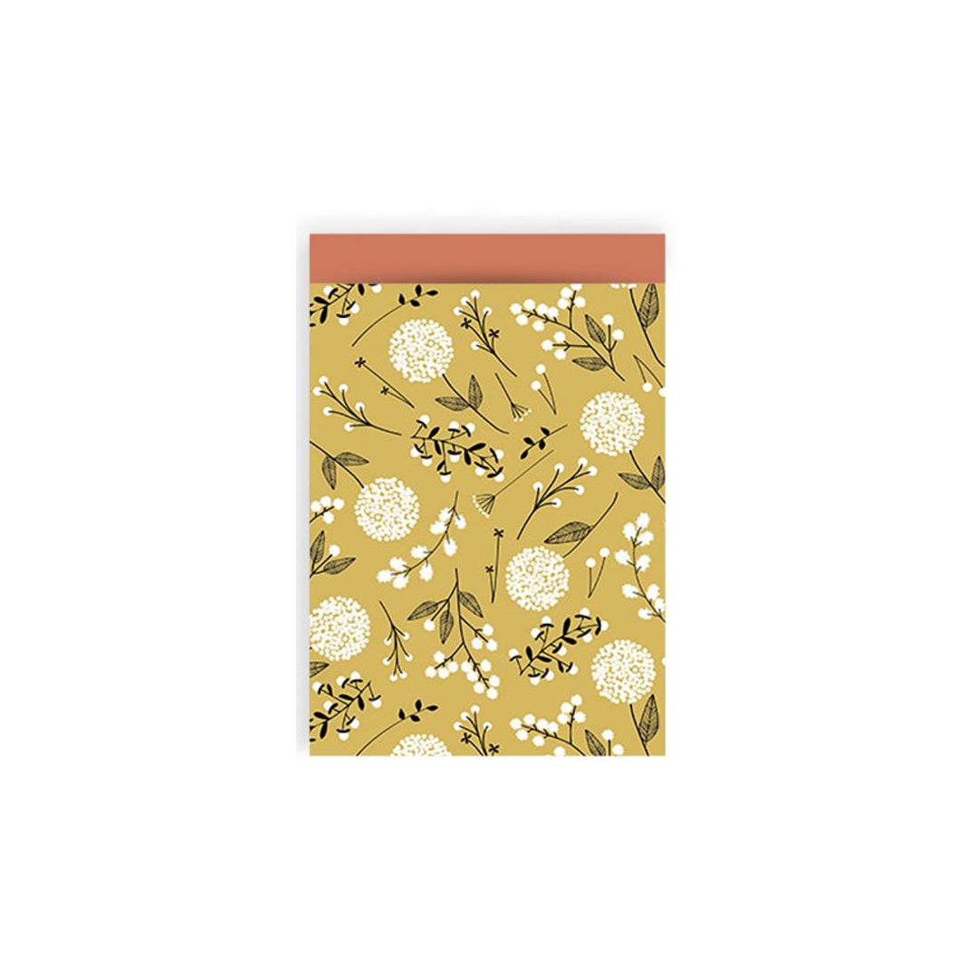 Cadeauzakje Bloemen geel - 12x19 cm