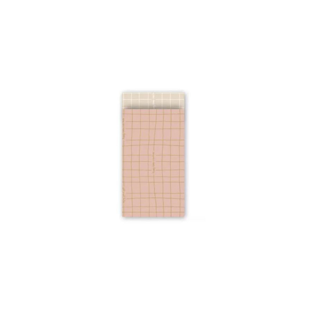 Cadeauzakje Roze vierkantjes - 7x13 cm