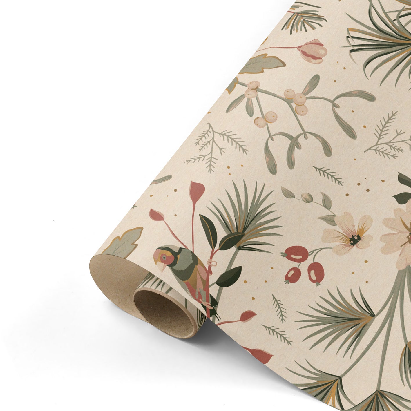 Inpakpapier - Vintage Christmas natural