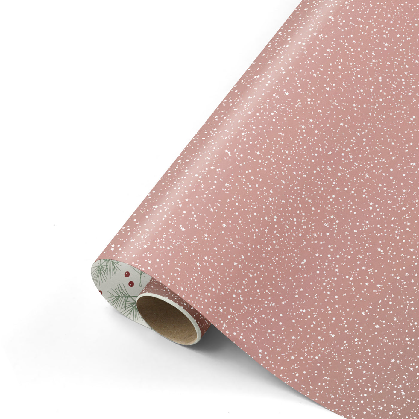 Inpakpapier - Twinkling stars Rosegoud / wit