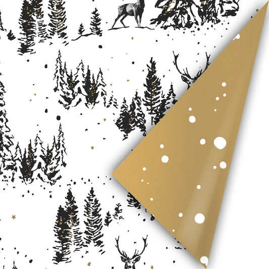 Inpakpapier - Forest Zwart/wit