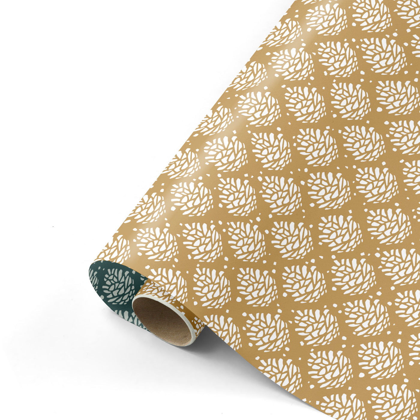 Inpakpapier - Pinecone Pattern Okergeel