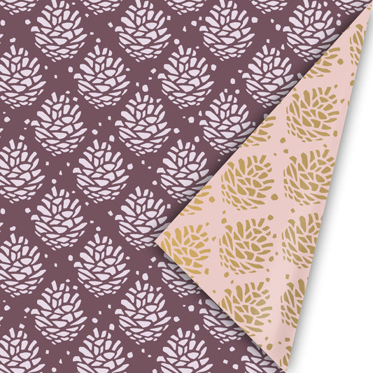 Inpakpapier - Pinecone Pattern Paars