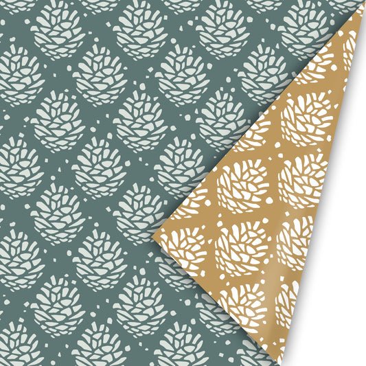 Inpakpapier - Pinecone Pattern Groen