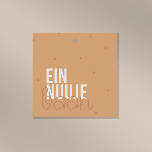 Ein nuuje baan - Cadeaulabel