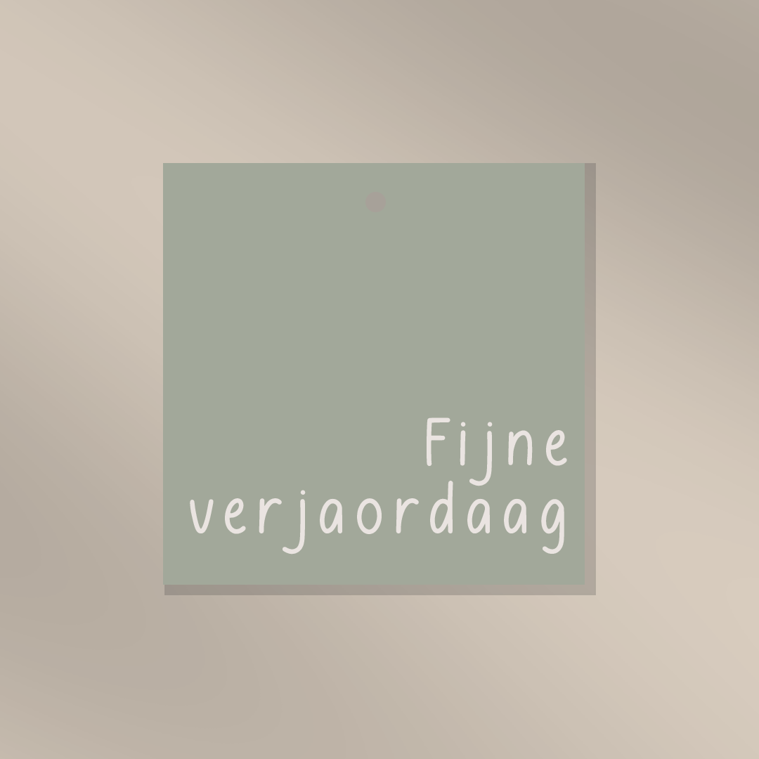 Fijne verjaordaag - Cadeaulabel