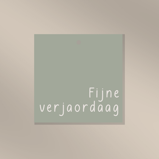 Fijne verjaordaag - Cadeaulabel