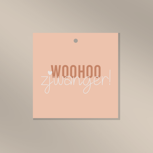 Woohoo zjwanger - Cadeaulabel