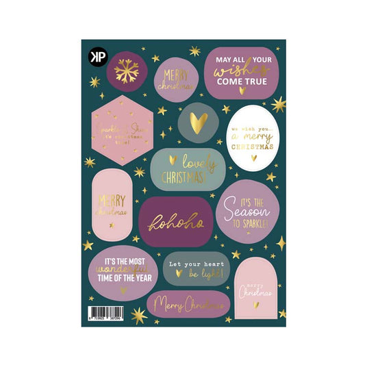 Stickervel Kerst - Kerst Lila / Groen