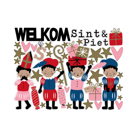 Raamsticker - Welkom Sint & Piet