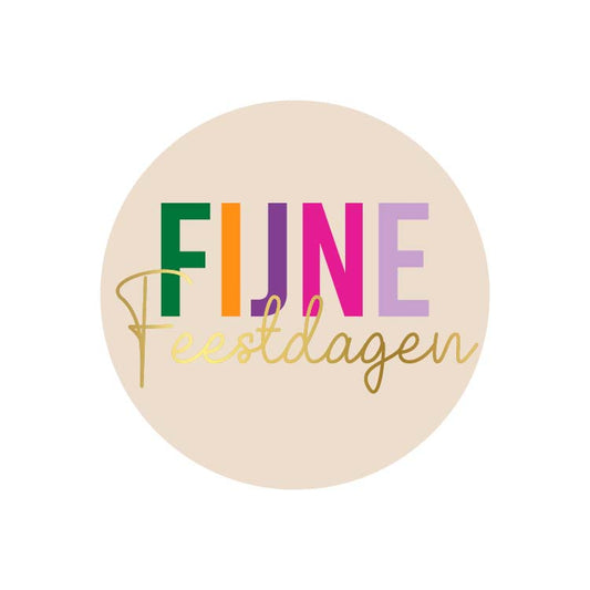 Sticker Kerst - Fijne feestdagen funky colours