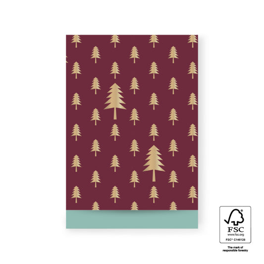 Cadeauzakje L 17 x 25 cm - Kerstboom 5 stuks