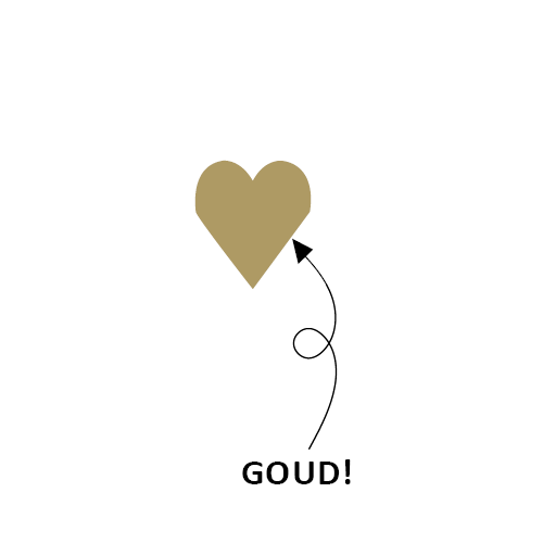 Sticker Hartje goud