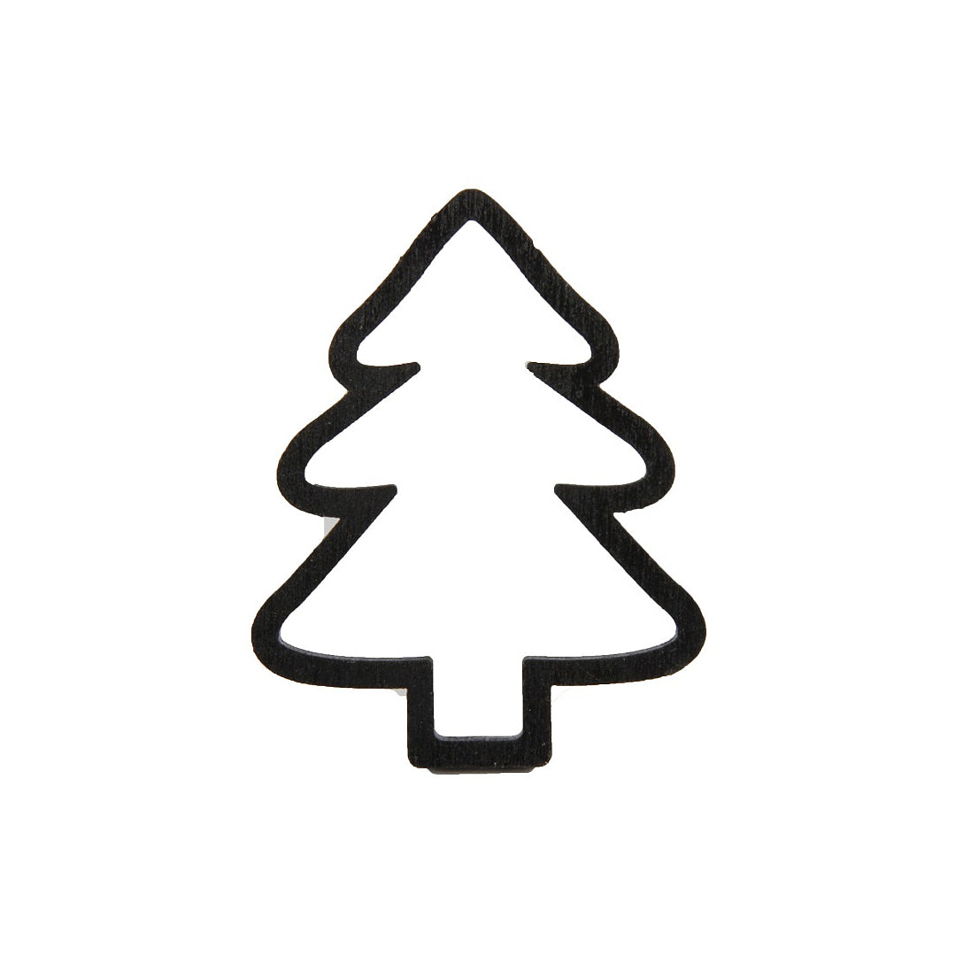 Deco Kerst - Houten kerstboom zwart 2 stuks