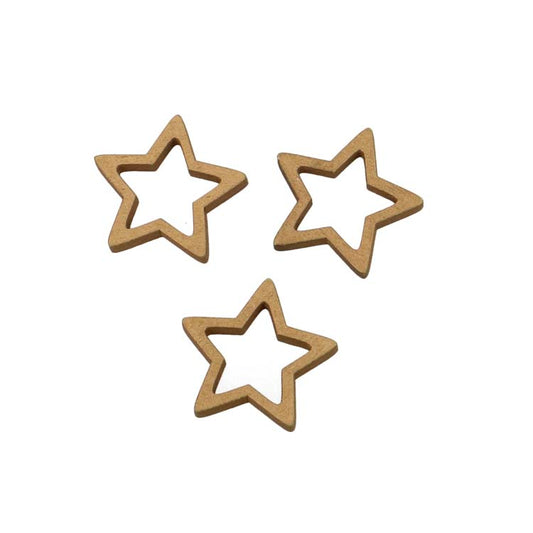 Deco Kerst - Houten sterren goud 5 stuks