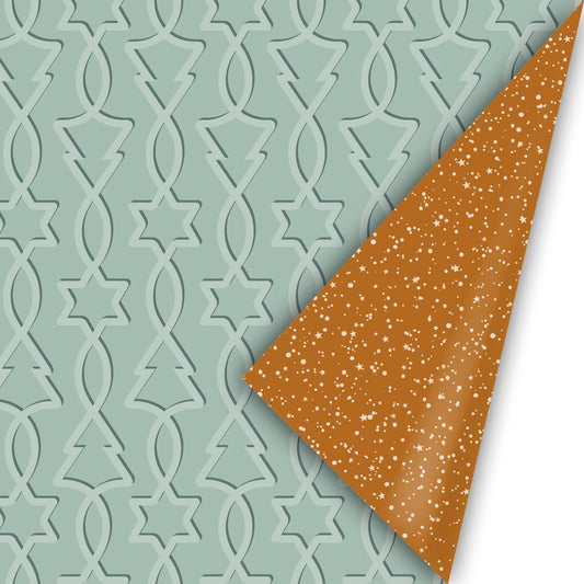 Inpakpapier - Trees & Stars Groen